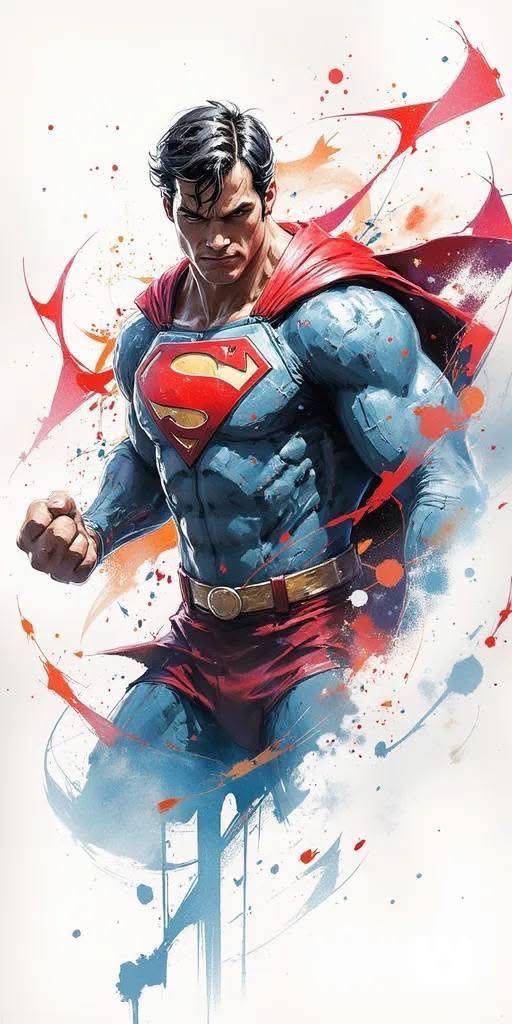 Superman Artistic Illustration Print Poster