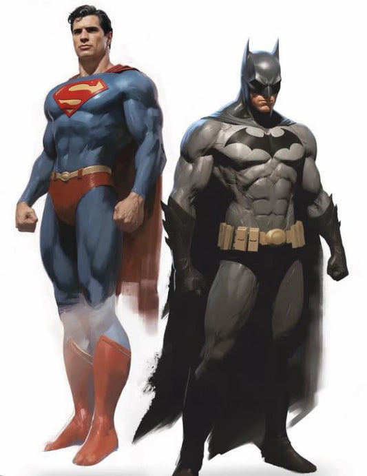 Superman Batman Artwork Print Poster