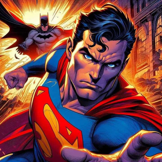 Superman Batman Comic Action Print Poster