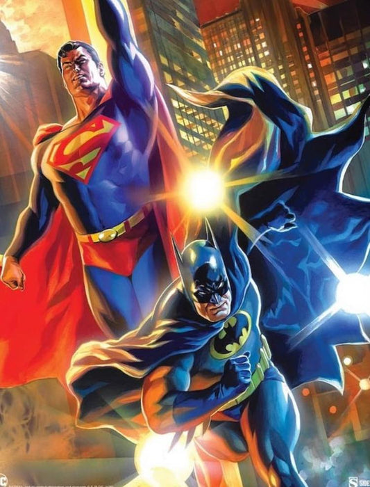 Superman Batman Comic Art (2) Print Poster