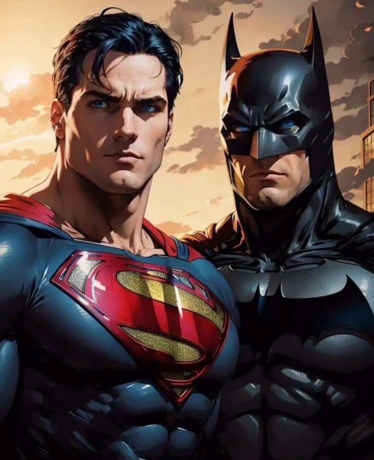 Superman Batman Hero Portrait Jigsaw Puzzle