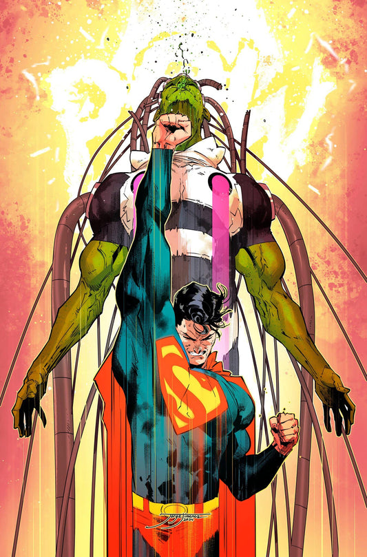 Superman Battles Villain Print Poster