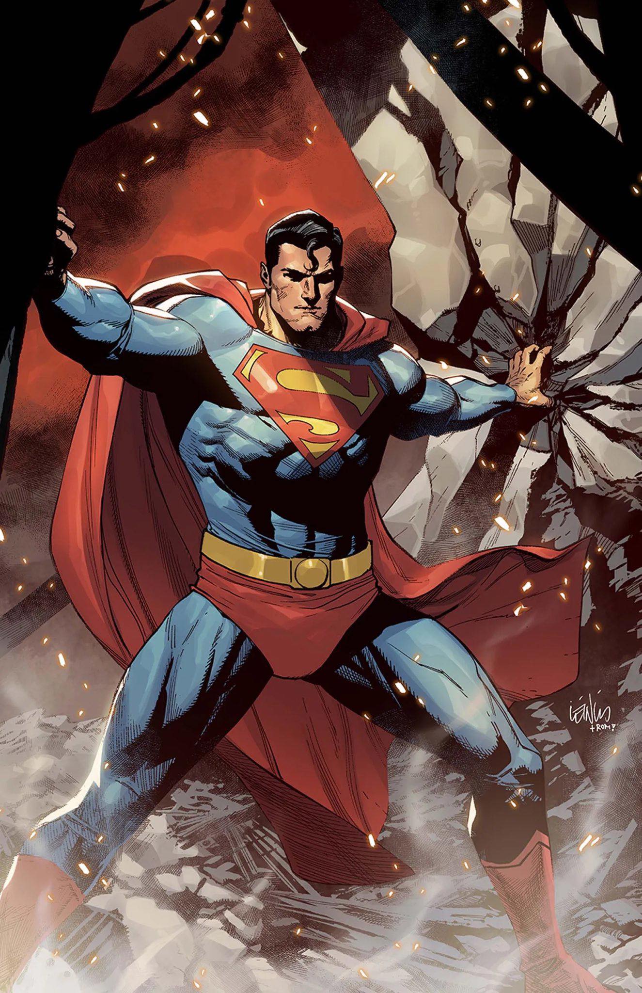 Superman Breaking Through Wall Print Poster