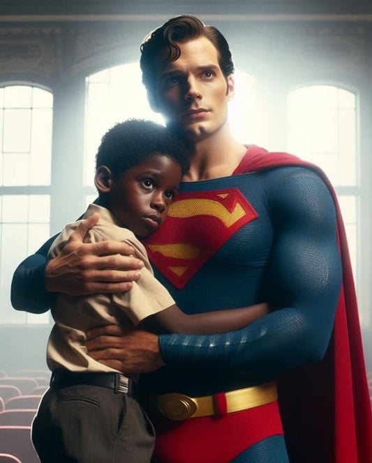 Superman Child Embrace Print Poster