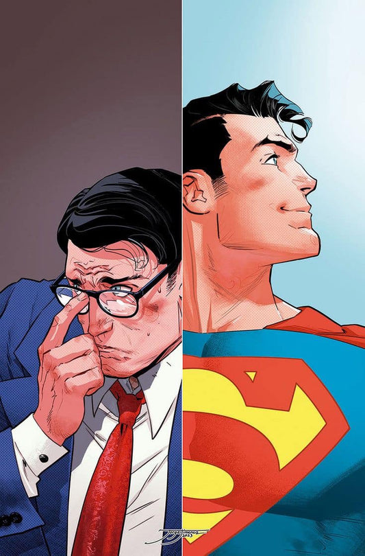 Superman Clark Kent Split Identity Print Poster