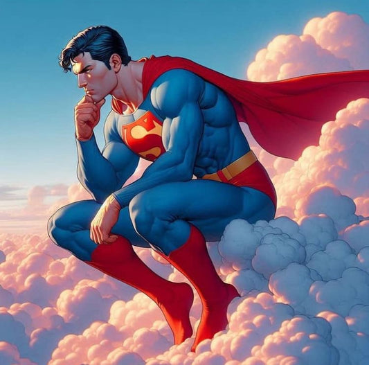 Superman Cloud Thoughtful Print Poster