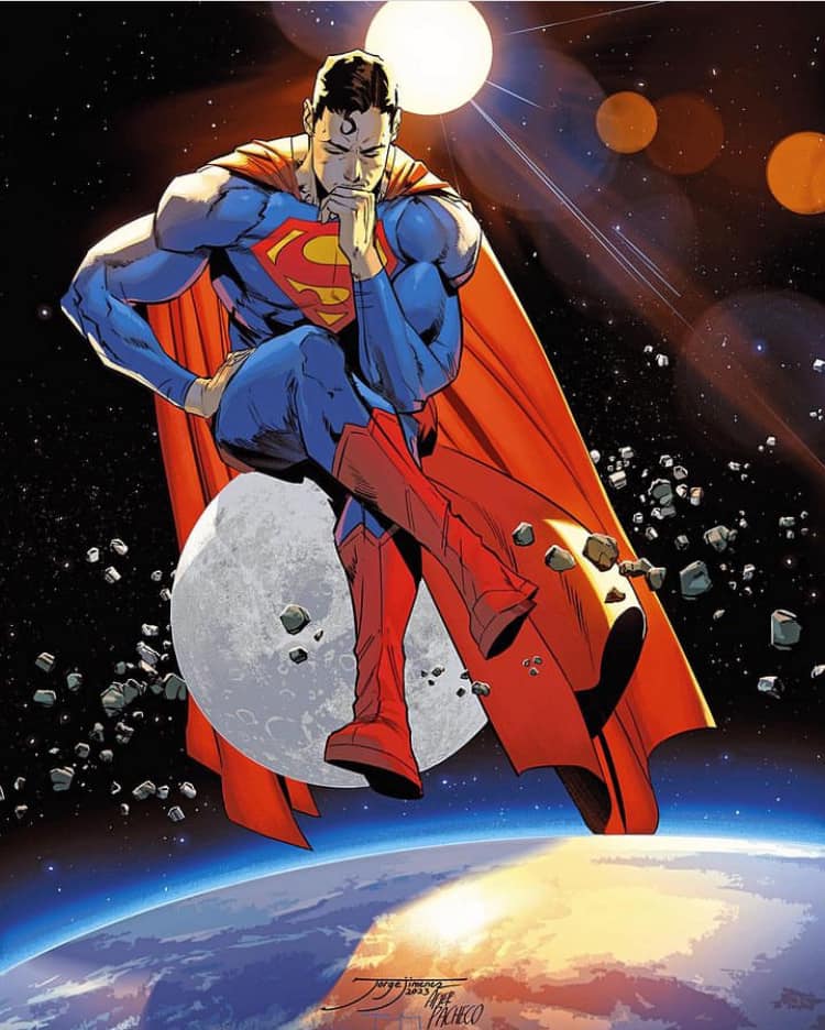 Superman Contemplation Space Print Poster