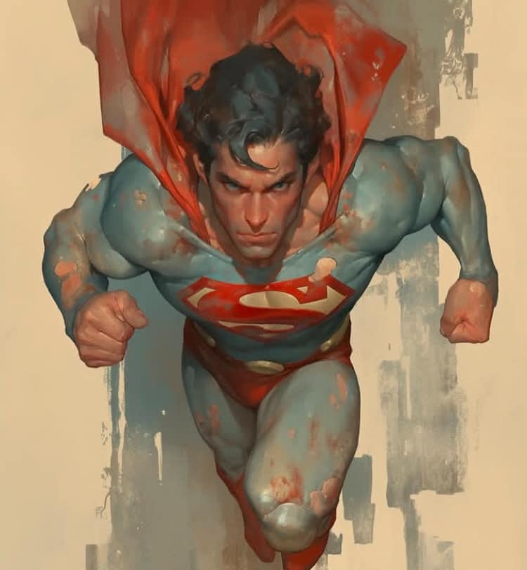 Superman Dynamic Portrait Print Poster