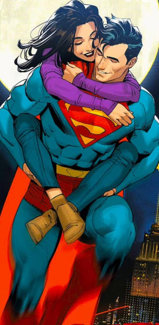 Superman Embrace Comic Art Print Poster