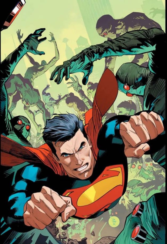 Superman Fight Against Monsters Print Poster