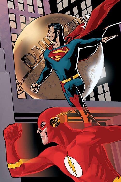 Superman Flash Comic Art Print Poster