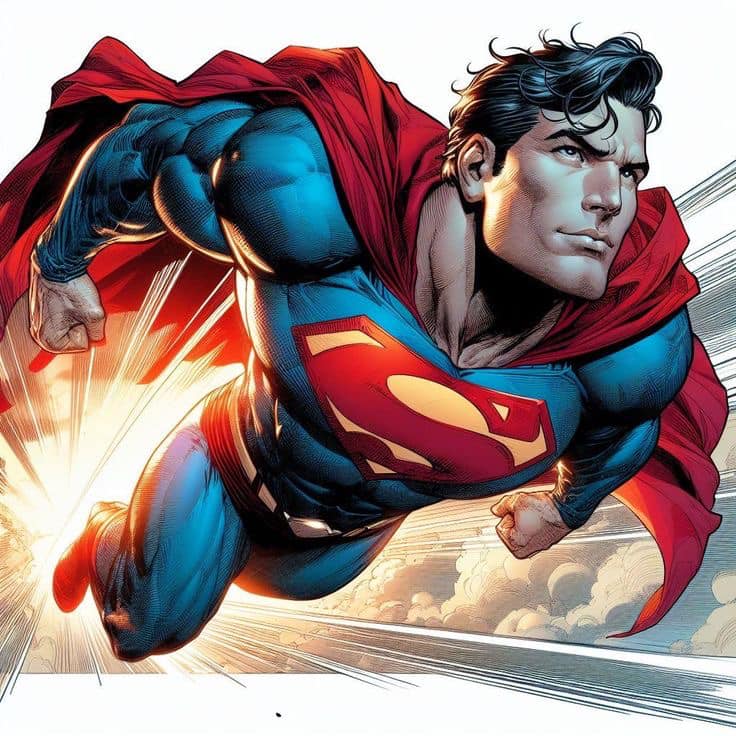 Superman Flying Action Illustration Jigsaw Puzzle