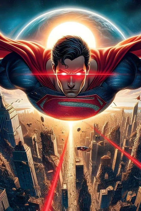 Superman Flying Cityscape (3) Print Poster