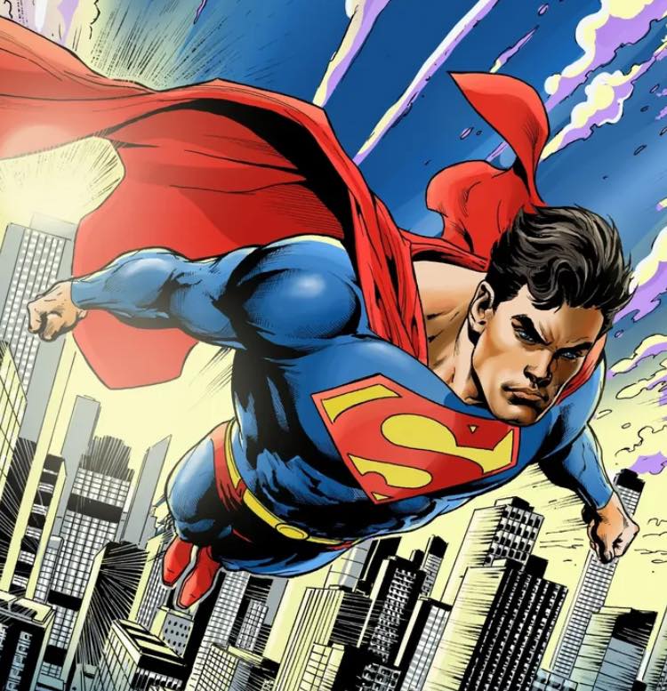 Superman Flying Cityscape (7) Print Poster
