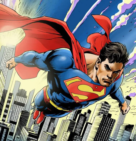 Superman Flying Cityscape (7) Print Poster