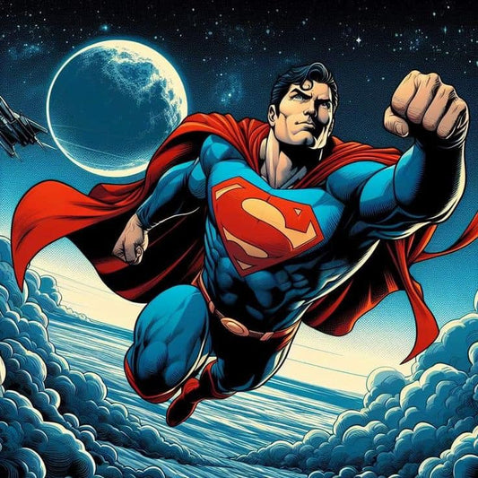 Superman Flying In Space (2) Print Poster
