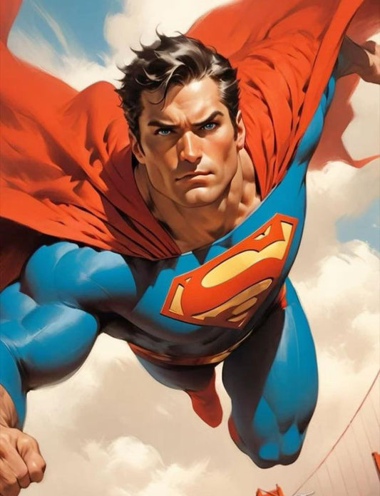 Superman Flying Portrait (2) Print Poster