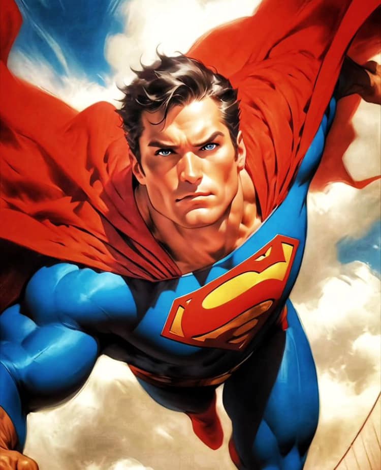Superman Flying Portrait Jigsaw Puzzle