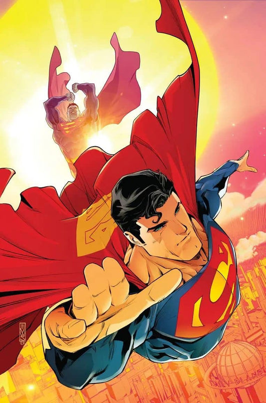 Superman Flying Sunset (2) Print Poster