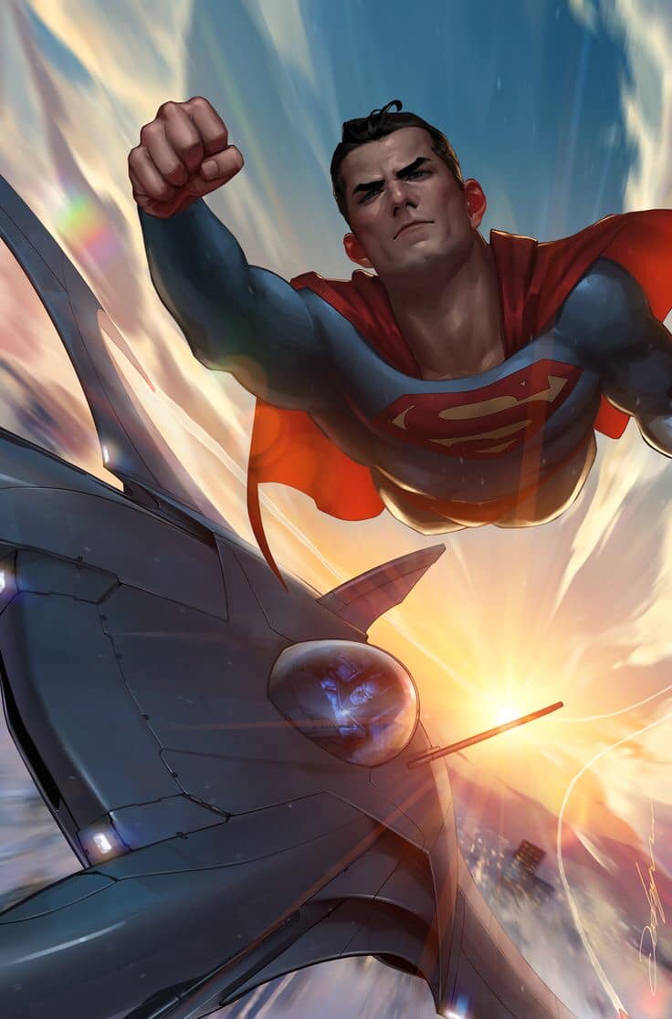 Superman Flying Sunset Jigsaw Puzzle