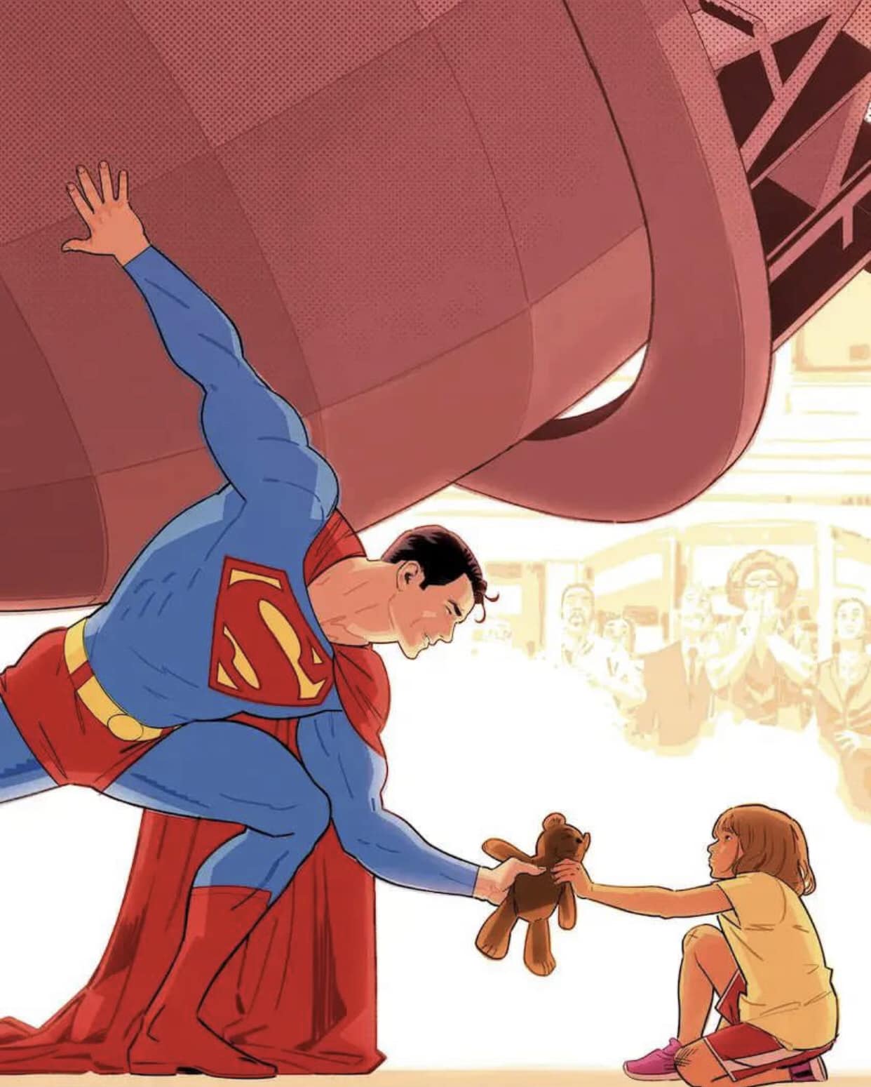 Superman Gifts Teddy Bear To Girl Print Poster