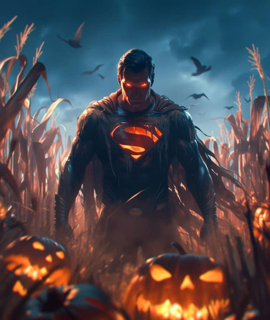 Superman Halloween Cornfield Print Poster
