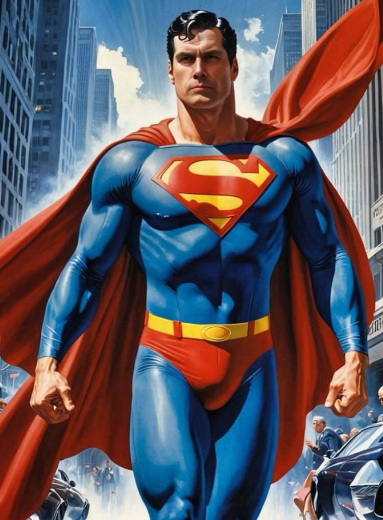 Superman Hero Portrait Cityscape Jigsaw Puzzle