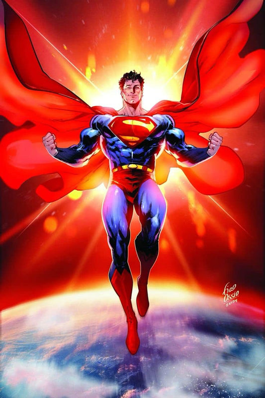 Superman Hero Pose Illustration Print Poster