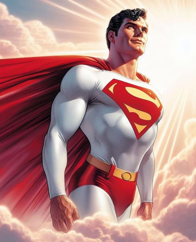 Superman Heroic Pose Clouds Jigsaw Puzzle