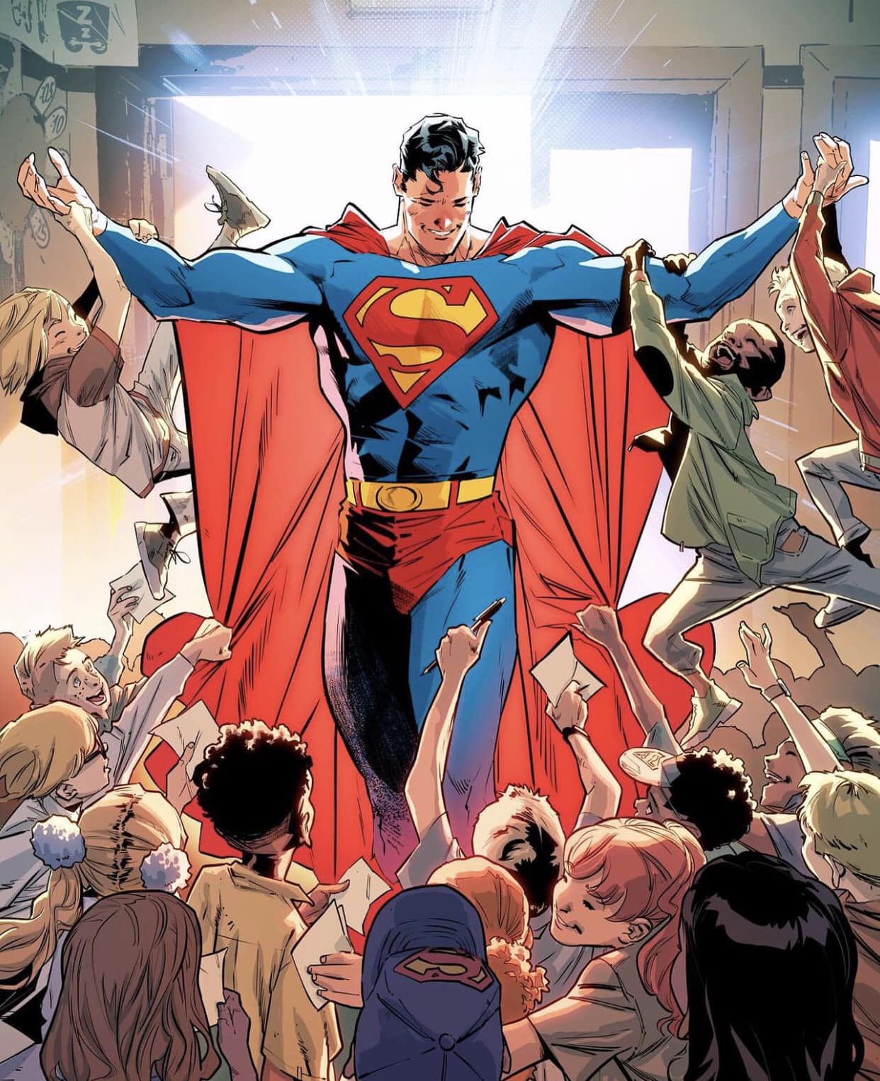 Superman Meeting Kids Print Poster