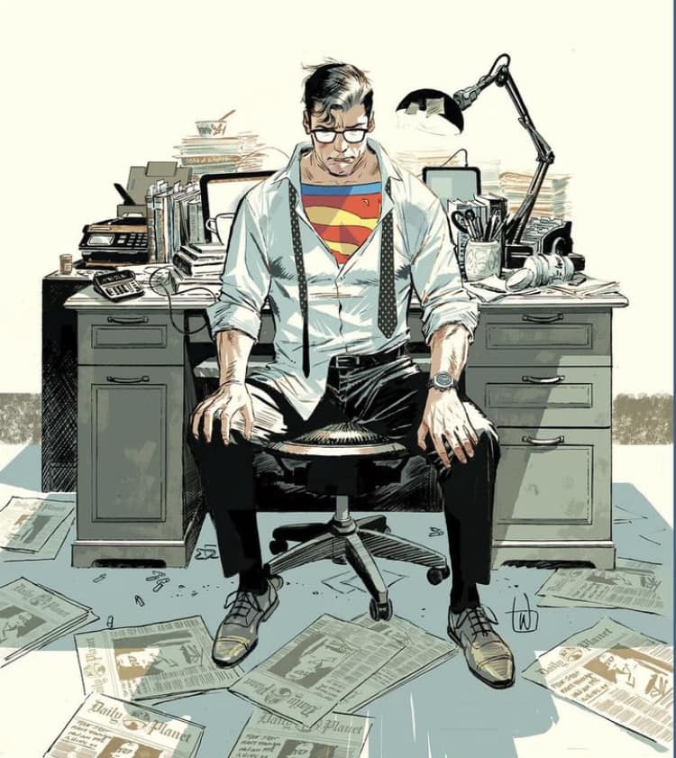 Superman Office Portrait Print Poster