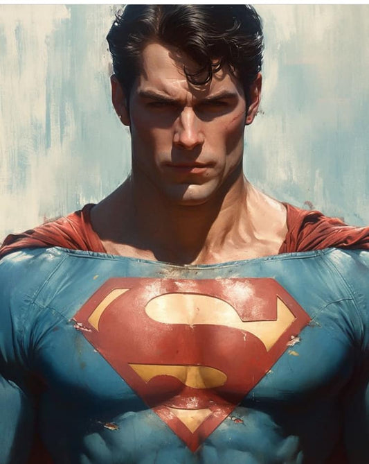 Superman Portrait Closeup Print Poster