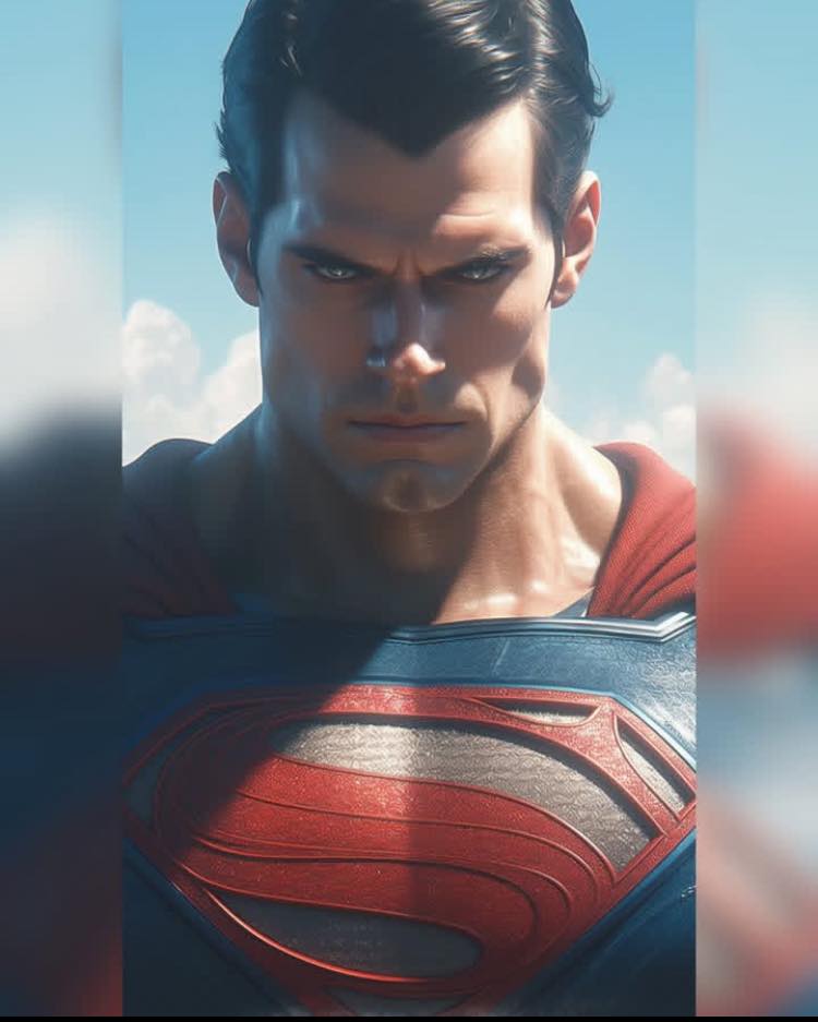 Superman Portrait Closeup (4) Print Poster