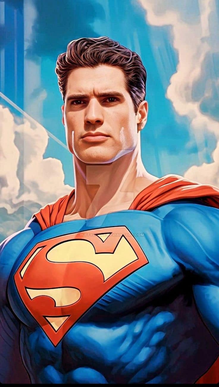 Superman Portrait Digital Art Print Poster
