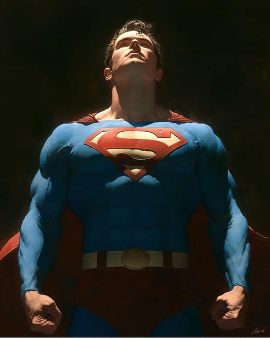 Superman Portrait Heroic Pose Print Poster