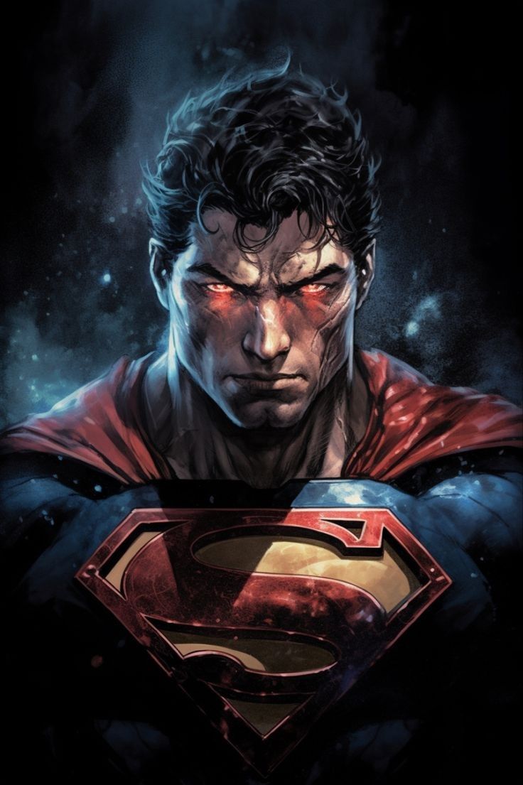 Superman Portrait Intense Expression Print Poster