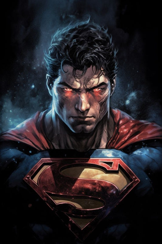 Superman Portrait Intense Expression Print Poster