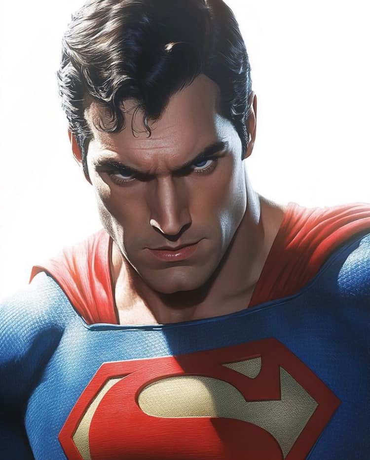 Superman Portrait Intense Expression (3) Print Poster