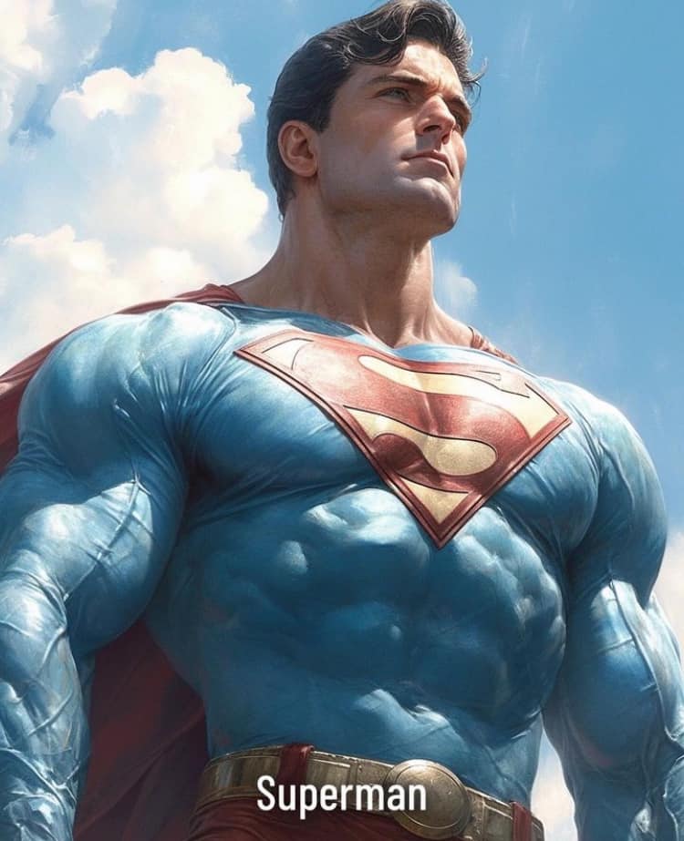 Superman Portrait Sky Background Jigsaw Puzzle