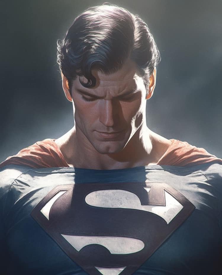 Superman Portrait Thoughtful Print Poster