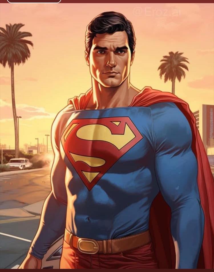 Superman Sunset Palm Trees Jigsaw Puzzle