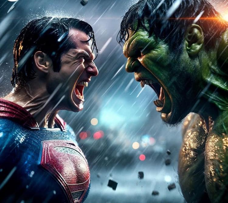 Superman Vs Hulk Showdown Jigsaw Puzzle