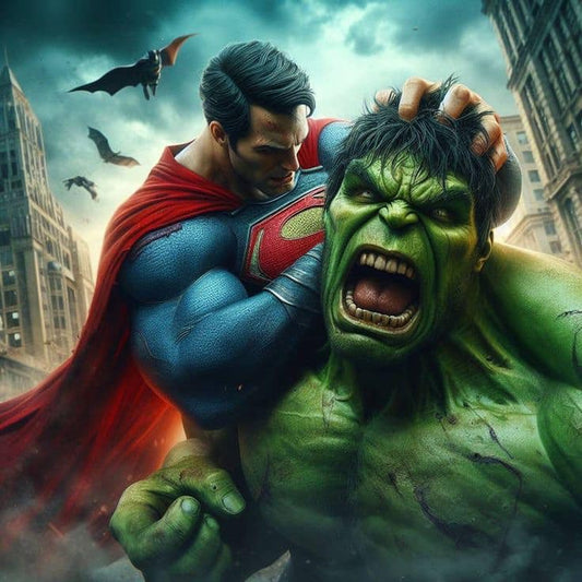 Superman Vs Hulk Showdown (3) Print Poster