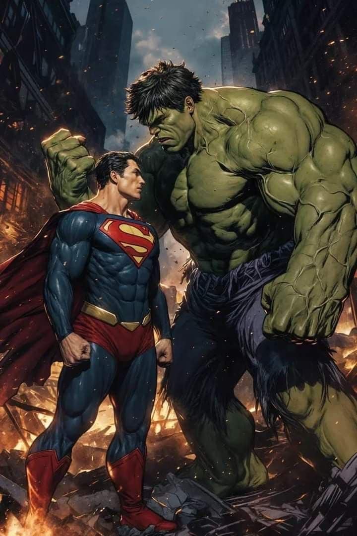 Superman Vs Hulk Showdown (4) Print Poster