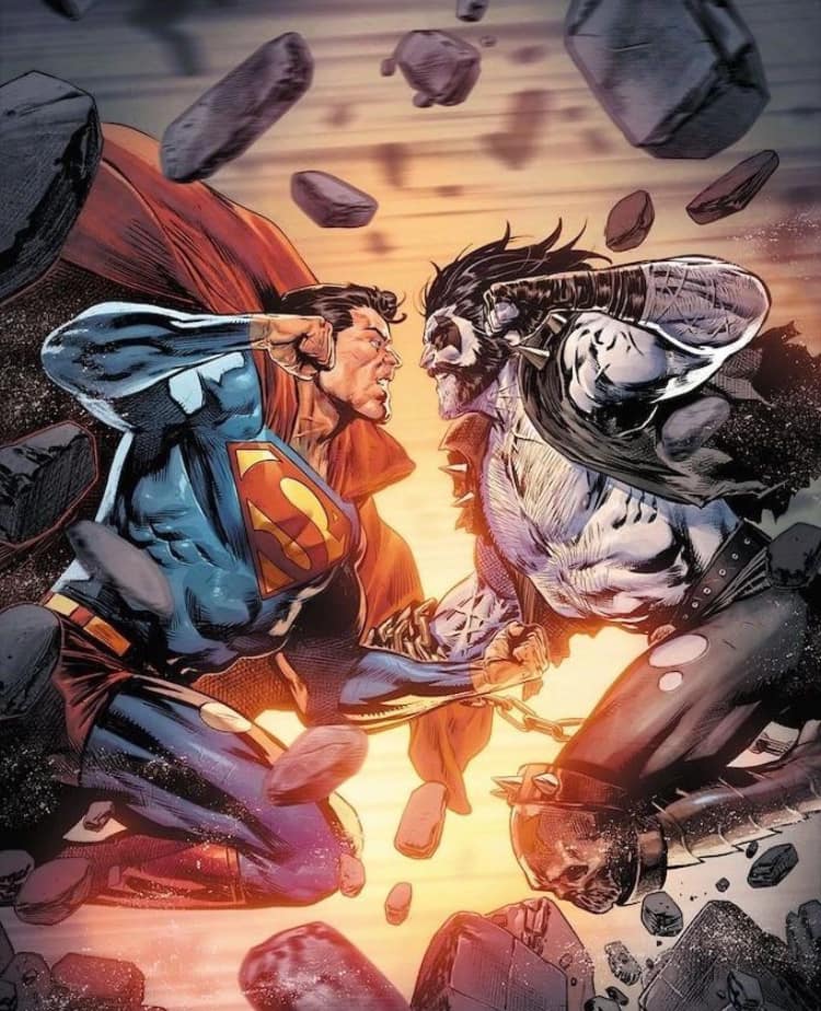 Superman Vs Lobo Battle Scene Jigsaw Puzzle