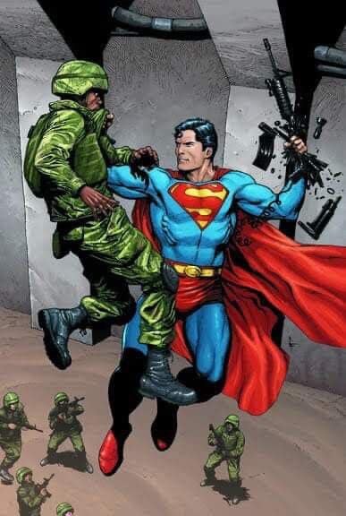 Superman Vs Soldier Action Scene Jigsaw Puzzle