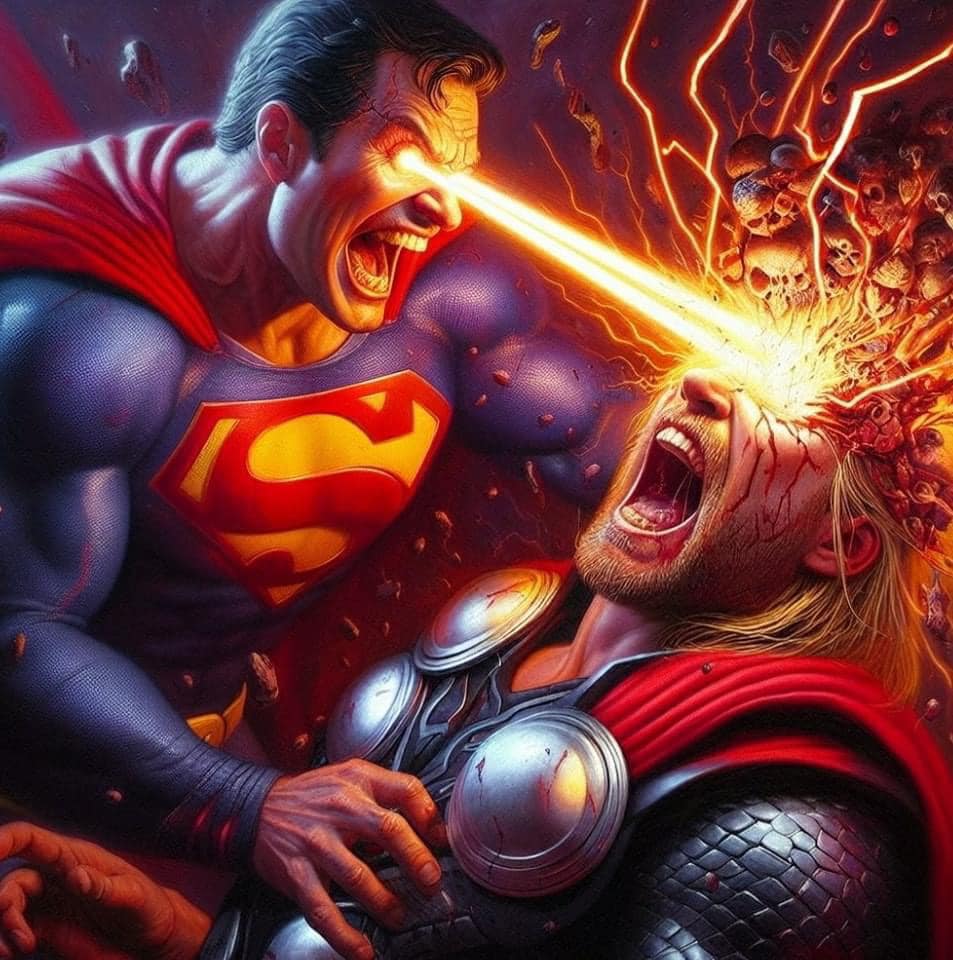 Superman Vs Thor Showdown Jigsaw Puzzle