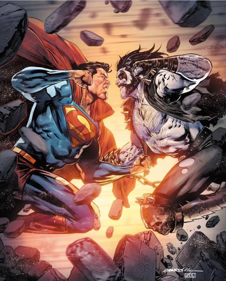 Superman Vs Wolverine Comic Battle Print Poster