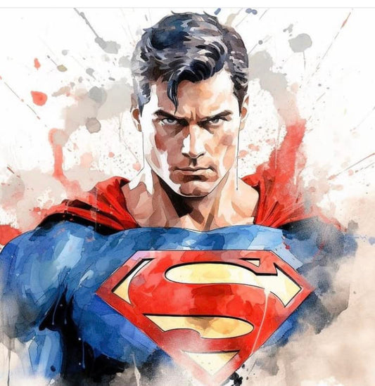 Superman Watercolor Art Print Poster