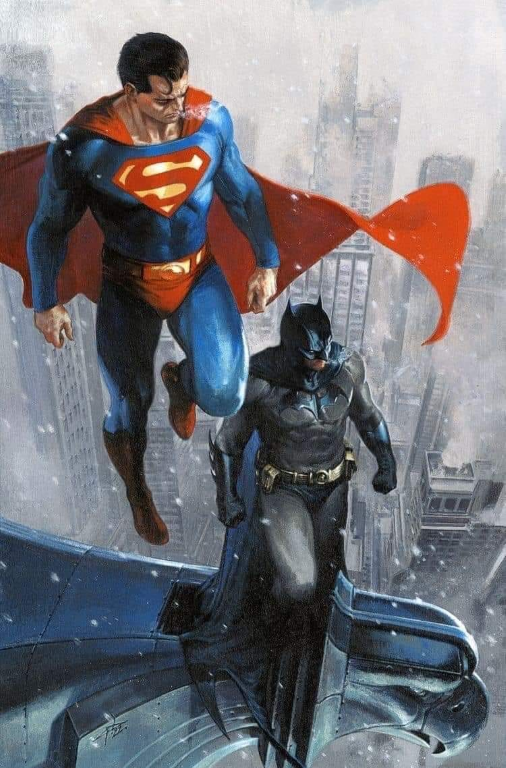 Superman And Batman Cityscape 184 Print Poster